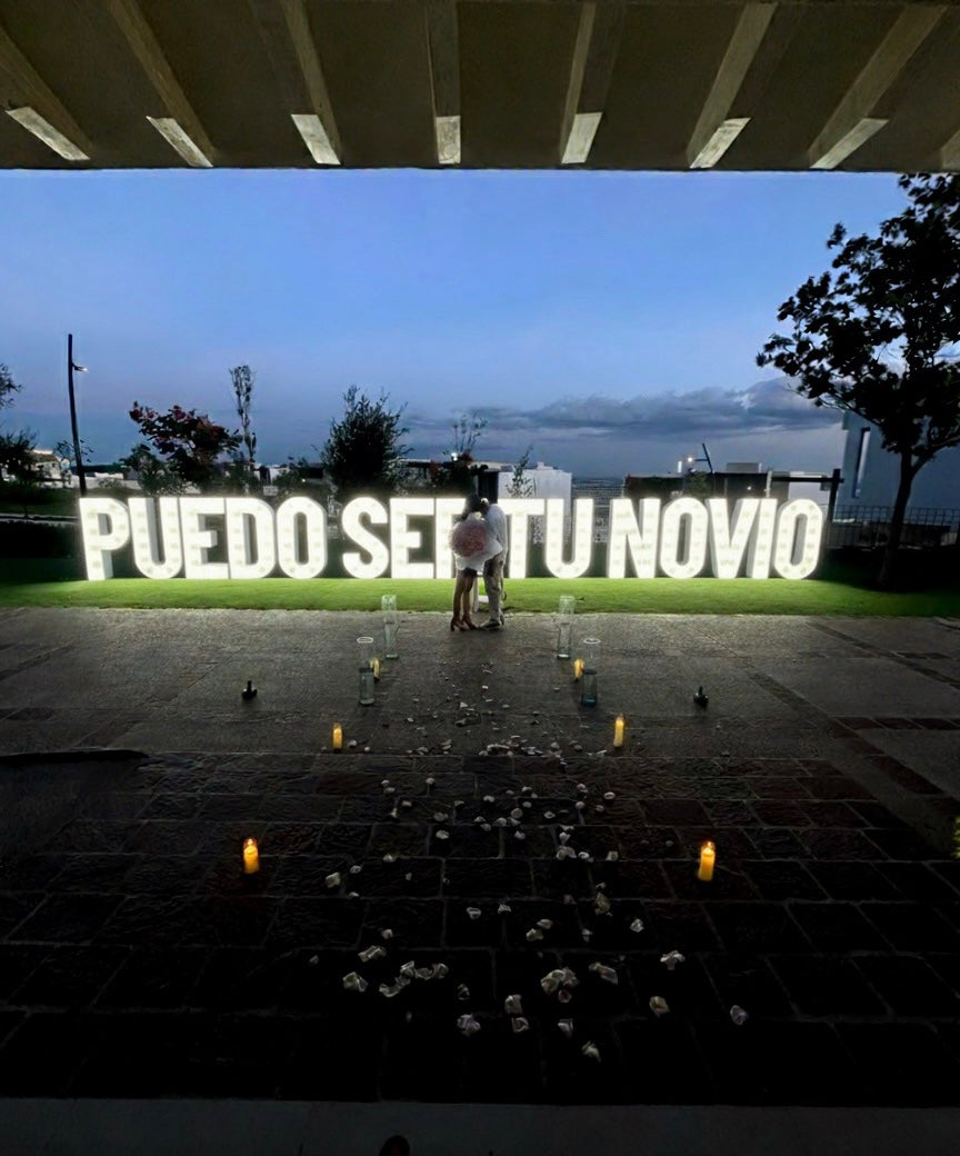 Set “¿Puedo Ser Tu Novio?” con letras gigantes (1.45 m)