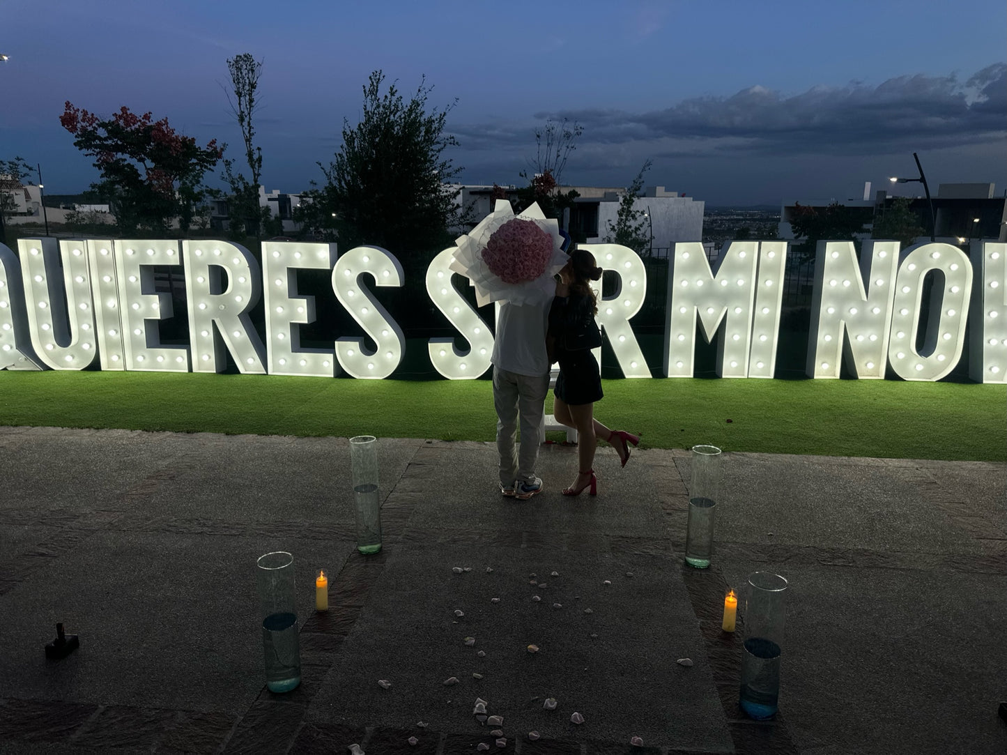 Set “¿Quieres ser mi novia?” con letras gigantes (1.45 m)
