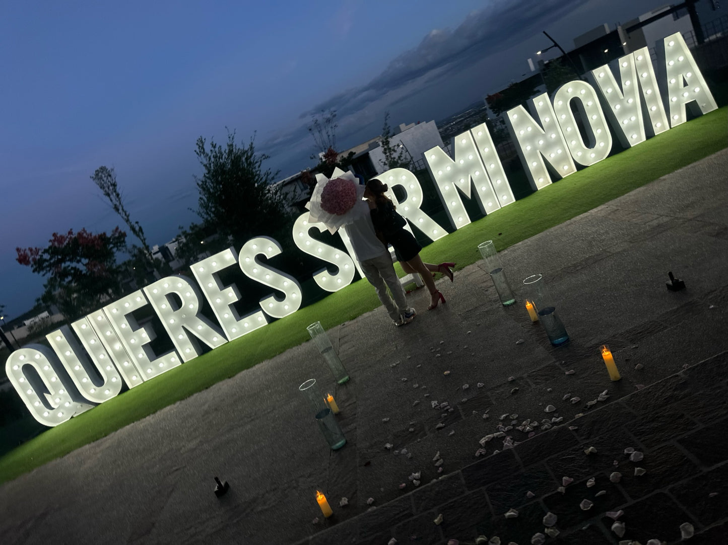Set “¿Quieres ser mi novia?” con letras gigantes (1.45 m)