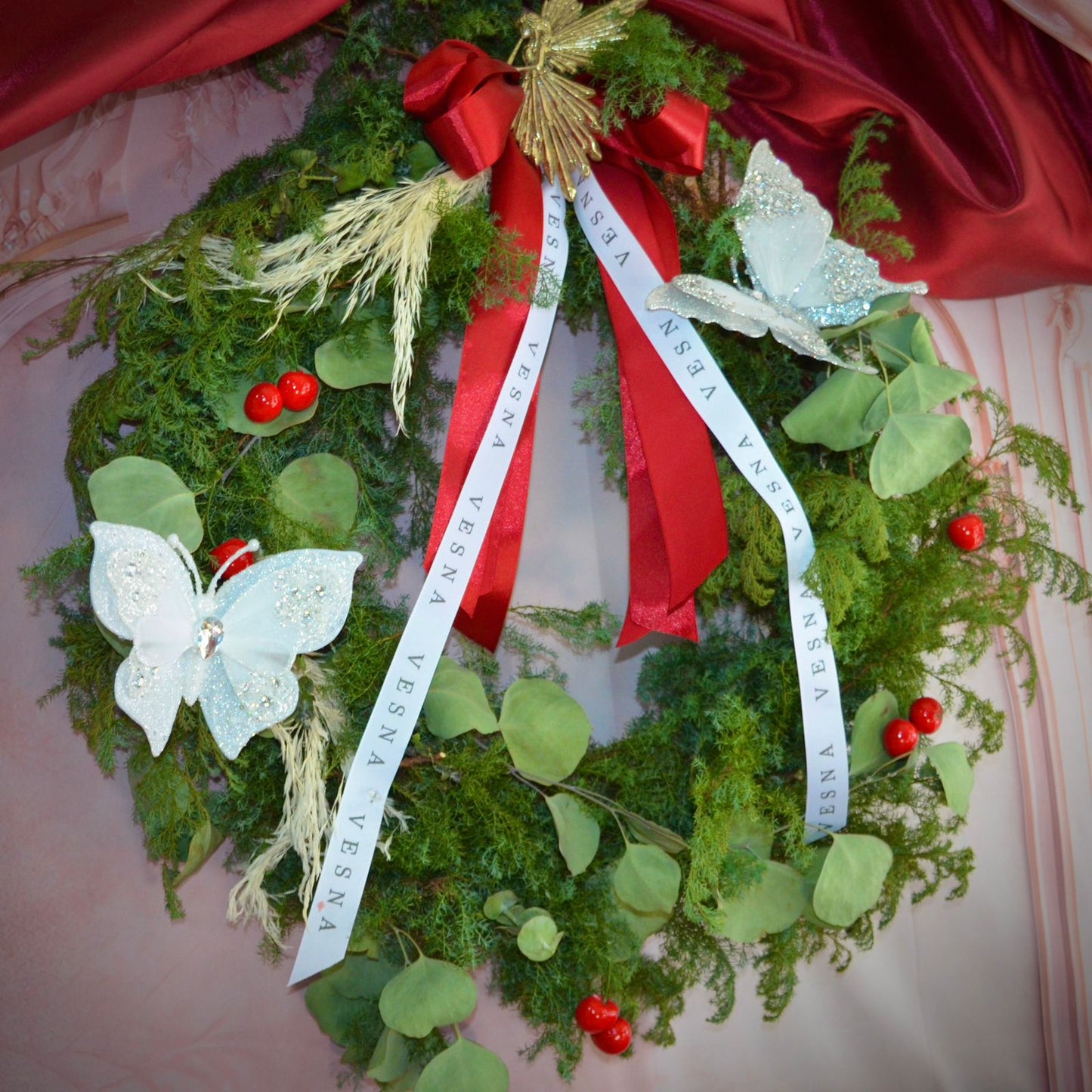 Corona Navideña Ángel de Luz